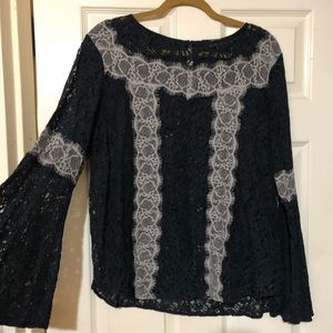 Loft large blue lace top